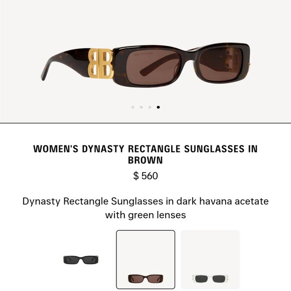 Balenciaga Accessories - Authentic ✅️ Balenciaga Dynasty Rectangle Sunglasses